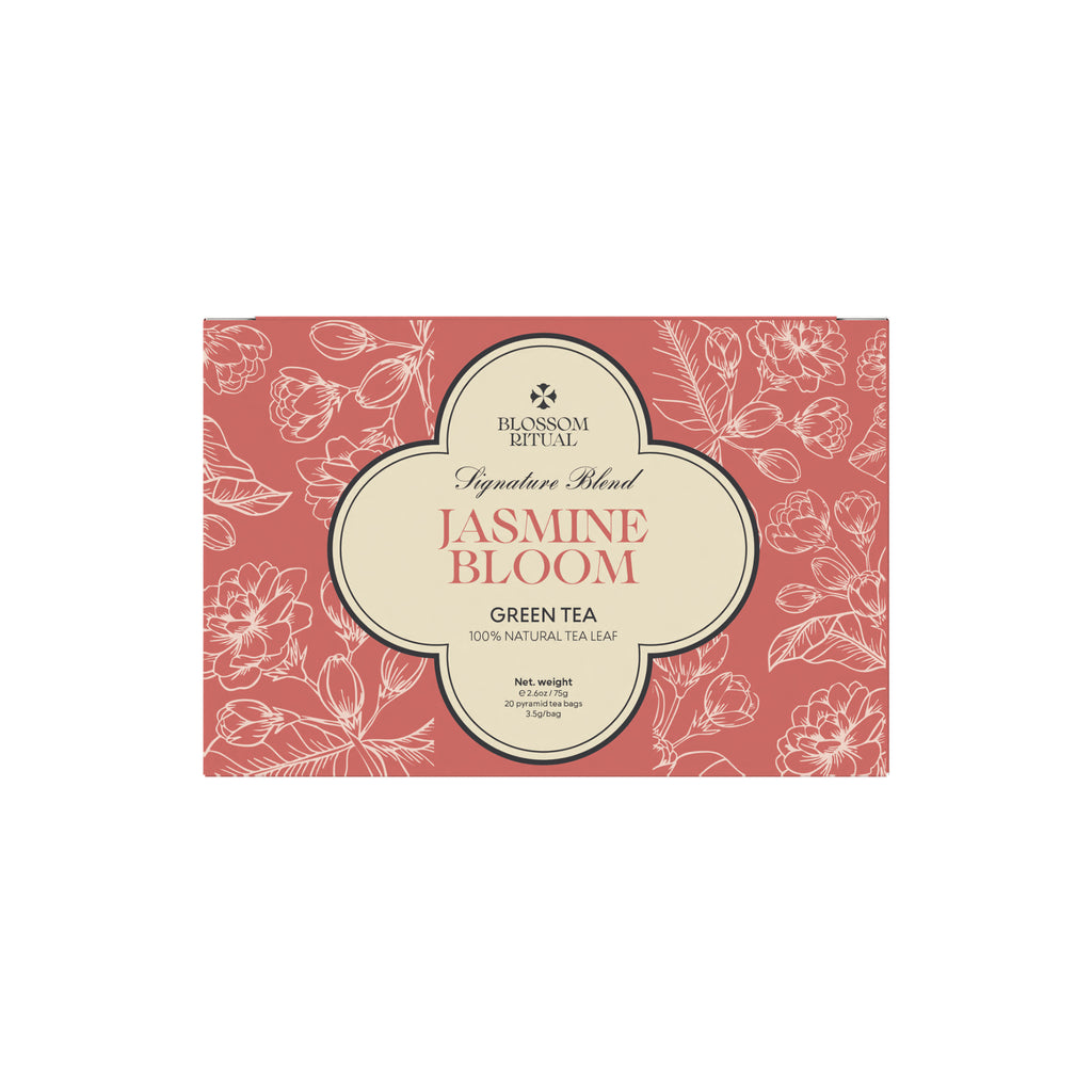 Jasmine Bloom Green Tea tin from Blossom Ritual — jasmine-scented Vietnamese green tea